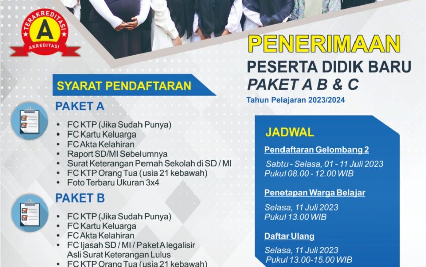 Pendaftaran Siswa Baru Gelombang 2 PKBM Hati Mulya